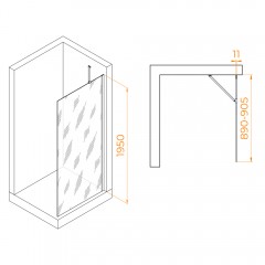 Душевое ограждение RGW Walk In WA-102B 90 351010209-14