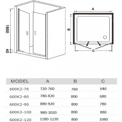 Душевая дверь WeltWasser 600K2-90