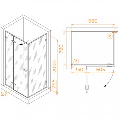 Душевое ограждение RGW Stilvoll SV-040Gr 80x100 353204080-110