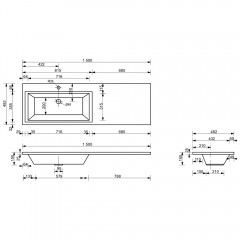 Раковина Style Line Estetus Даллас 1500x482 L СС-00002435