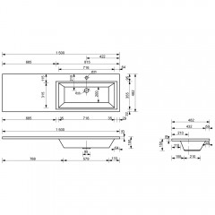 Раковина Style Line Estetus Даллас 1500x482 R СС-00002434