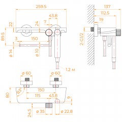 Смеситель с гигиеническим душем RGW SP-220B