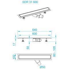 Трап душевой RGW SDR-31B 600 47213160-04