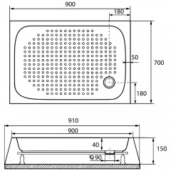 Поддон акриловый RGW Acryl LUX/TN 70x90 16180279-21