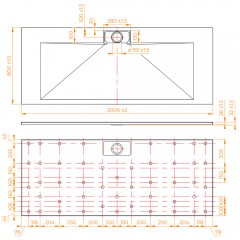 Поддон из стеклопластика RGW SMC TKS-Gr 200x80 553802820-12