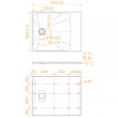 Поддон из стеклопластика RGW SMC TSS-W 80x100 553502810-01