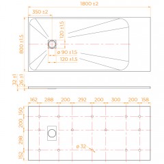 Поддон из стеклопластика RGW SMC TSS-W 80x180 553502818-01