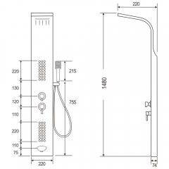 Душевая панель Cerutti Celia B CT10401