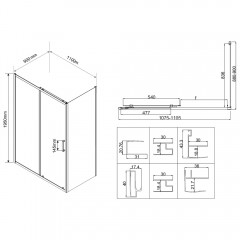 Душевое ограждение Vincea City VSR-5CT9011CL