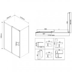 Душевое ограждение Vincea City VSR-5CT9012CL