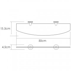 Полка стеклянная WasserKRAFT Tauber K-64424