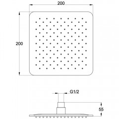 Верхний душ BelBagno BB-SLD1C-200-CRM