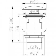 Донный клапан BelBagno BB-SAT-CRM