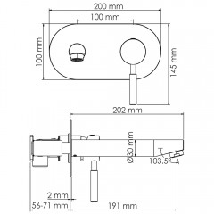 Смеситель для ванны встраиваемый WasserKRAFT Gollach 3330