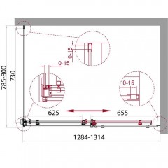 Душевой угол BelBagno Acqua ACQUA-AH-1-130/80-C-Cr