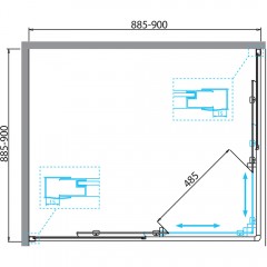 Душевой угол BelBagno Due DUE-A-2-90-P-Cr