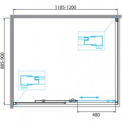 Душевой угол BelBagno Due DUE-AH-1-120/90-C-CR