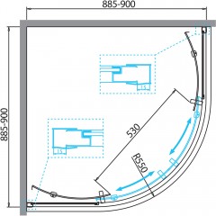 Душевой угол BelBagno Due DUE-R-2-90-P-Cr