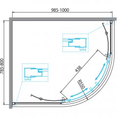 Душевой угол BelBagno Due DUE-RH-2-100/80-C-Cr