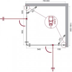 Душевой угол BelBagno Etna ETNA-AH-22-80/120-C-Cr