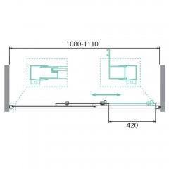 Душевая дверь BelBagno Due DUE-BF-1-110-C-Cr