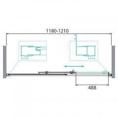 Душевая дверь BelBagno Due DUE-BF-1-120-C-Cr