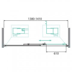 Душевая дверь BelBagno Due DUE-BF-1-140-C-Cr