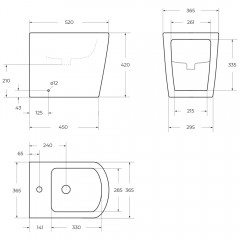 Биде BelBagno Albano BB120B