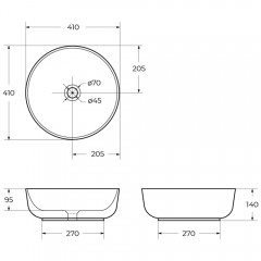 Раковина накладная BelBagno BB1315-H311