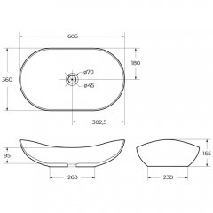 Раковина накладная BelBagno BB1404-H311