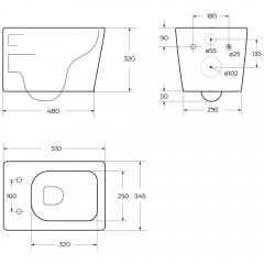 Унитаз подвесной BelBagno Due 2.0 BB7107CHR+BB3103/3106SC безободковый