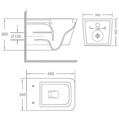 Унитаз подвесной BelBagno Due-tor BB5171CH-TOR+BB5171SC безободковый торнадо