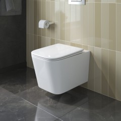 Унитаз подвесной BelBagno Due-tor BB5171CH-TOR+BB5171SC безободковый торнадо