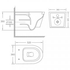 Унитаз подвесной BelBagno Tre-tor BB5180CH-TOR+BB5180SC безободковый торнадо