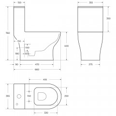 Унитаз BelBagno Neon BB8617CPR-MN+BB8617SC моноблок безободковый