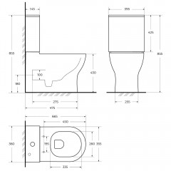 Унитаз BelBagno Sfera-tor BB2141CP-TOR+BB2141T+BB865SC безободковый торнадо