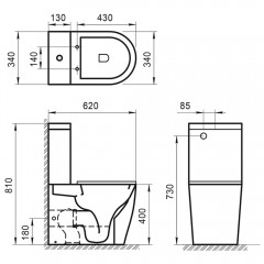 Унитаз BelBagno Sfera-TR BB2128CPR+BB2128T+BB2111SC безободковый