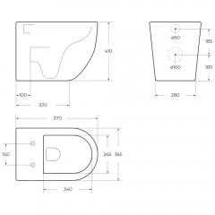 Унитаз приставной BelBagno Sfera-R BB2141CBR+BB2111SC безободковый