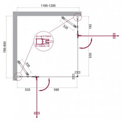 Душевой угол BelBagno Kraft KRAFT-AH-22-120/80-C-Cr-L