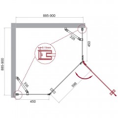 Душевой угол BelBagno Kraft KRAFT-P-1-90-C-Cr-R