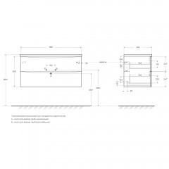 Тумба под раковину BelBagno Acqua 100 rovere nature grigio ACQUA-1000-2C-SO-RNG