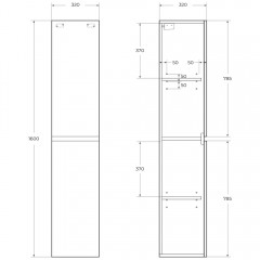 Пенал BelBagno Albano 32 bianco lucido ALBANO-1600-2A-SC-BL-P