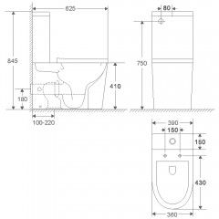 Унитаз WeltWasser Salzbach 001 GL-BL безободковый