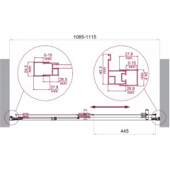 Душевая дверь BelBagno Luce LUCE-BF-1-110-C-Cr