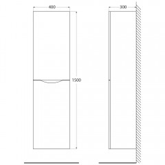 Пенал BelBagno Ancona-N 40 rovere moro ANCONA-N-1500-2A-SC-RW-L