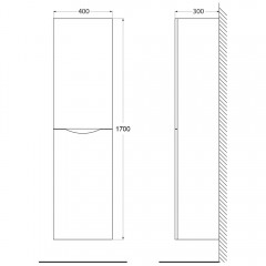 Пенал BelBagno Ancona-N 40 rovere moro ANCONA-N-1700-2A-SC-RW-L