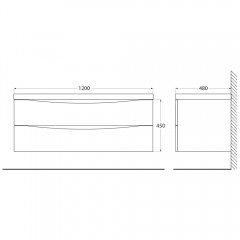 Тумба под раковину BelBagno Ancona-N 120 bianco lucido ANCONA-N-1200-2C-SO-2-BL