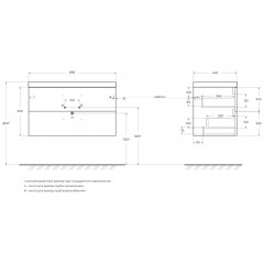 Тумба под раковину BelBagno Aurora 90 cemento pallido AURORA-900-2C-SO-CP