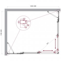 Душевой угол BelBagno Luce LUCE-AH-22-145/120-C-Cr