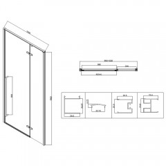 Душевая дверь Vincea Slim-N VDPH-5SN100CLGM